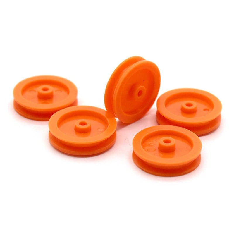 Alextend 50pcs 2mm Hole Belt Pulley Orange Plastic Transmission Pulley for DIY RC Toy Car Accessories - Image 2